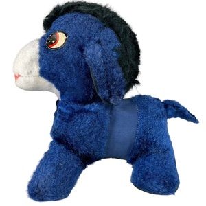 Vintage Union Made Plush Donkey Rare Paper Eyes Commonwealth Pennsylvania 1970s